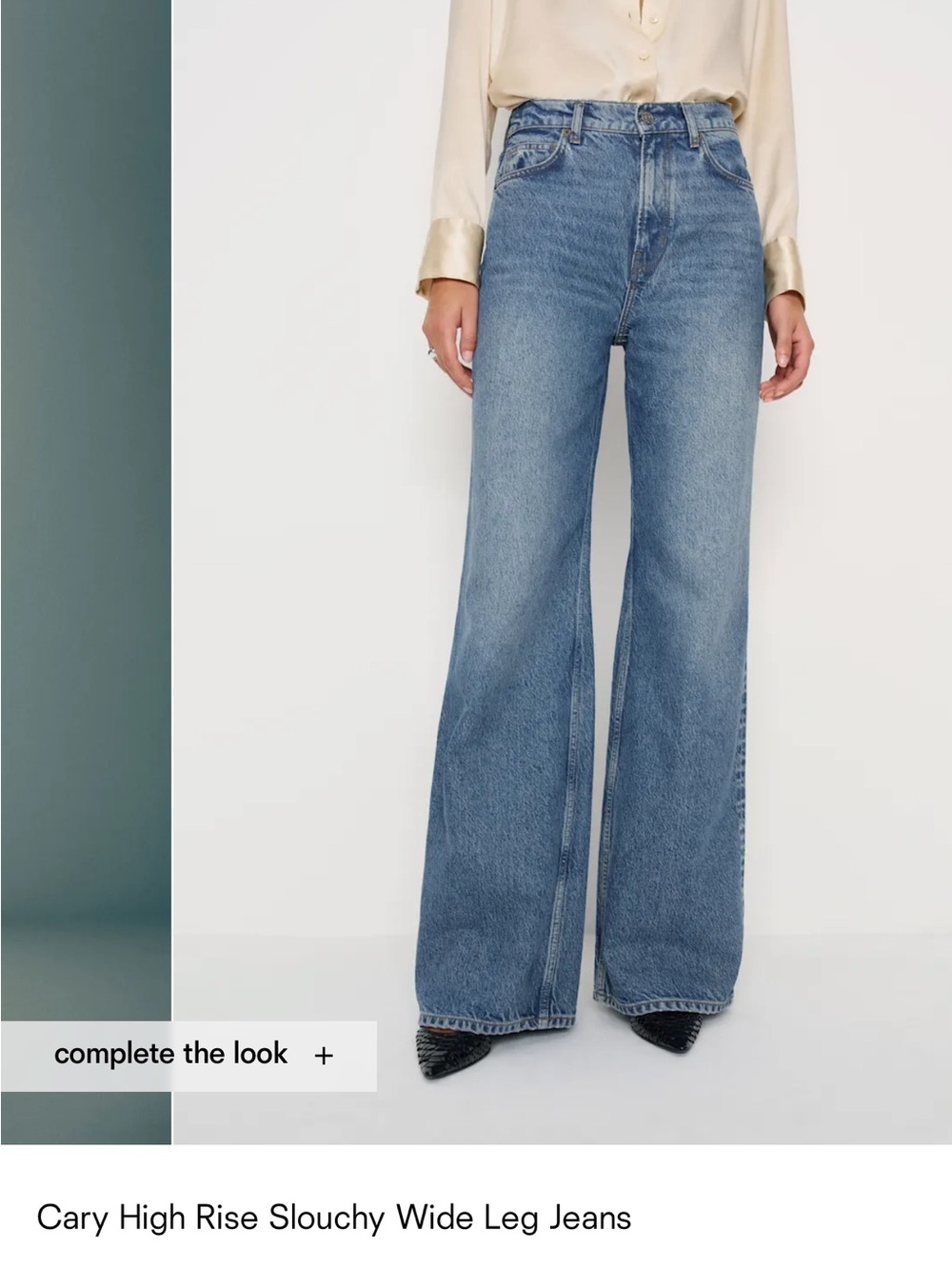 Reformation Mid Wash Straight Leg Jeans - Blue